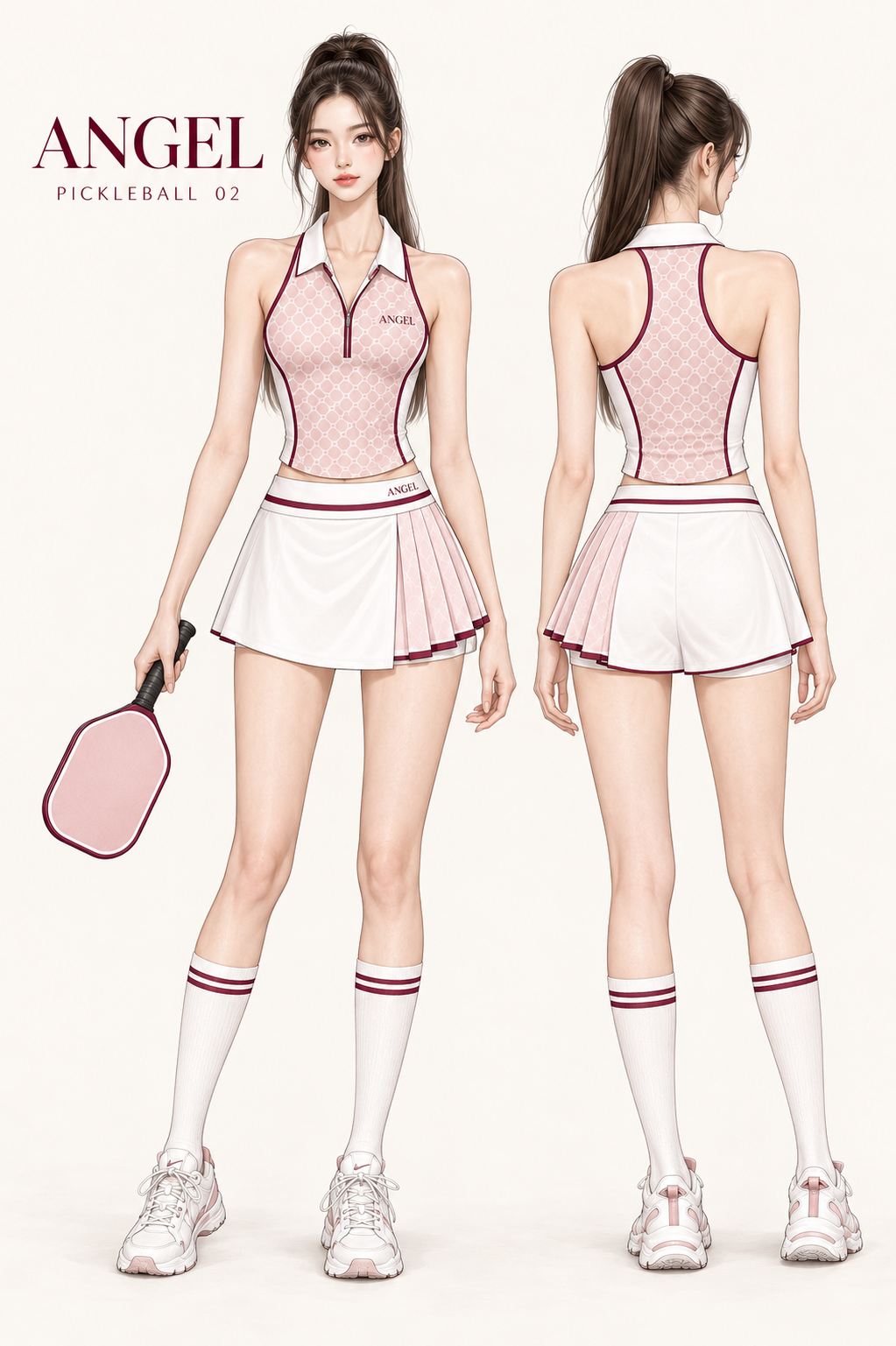 Áo polo & đồng phục ANGEL Mẫu pickleball ANGEL 02 – mặt trước và mặt sau