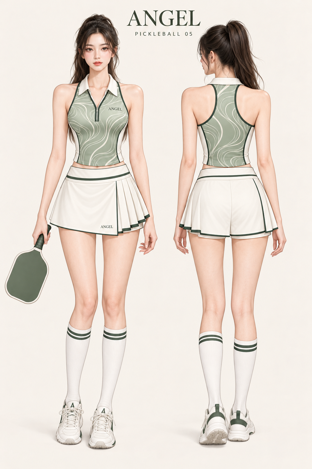 Áo polo & đồng phục ANGEL Mẫu pickleball ANGEL 05 – mặt trước và mặt sau