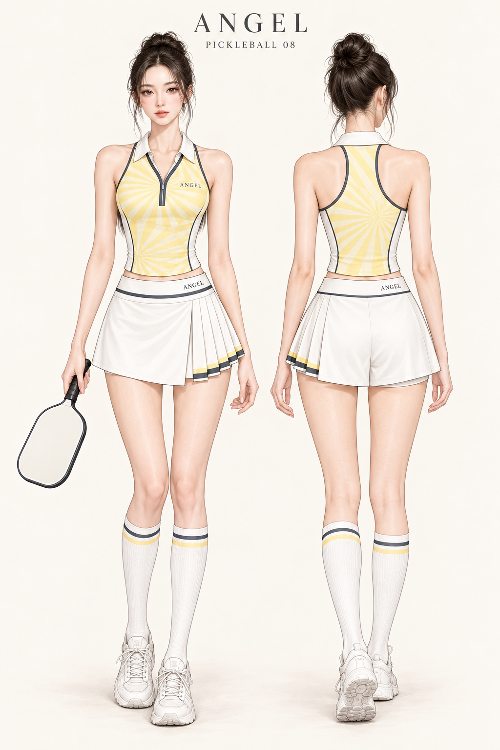 Áo polo & đồng phục ANGEL Mẫu pickleball ANGEL 08 – mặt trước và mặt sau