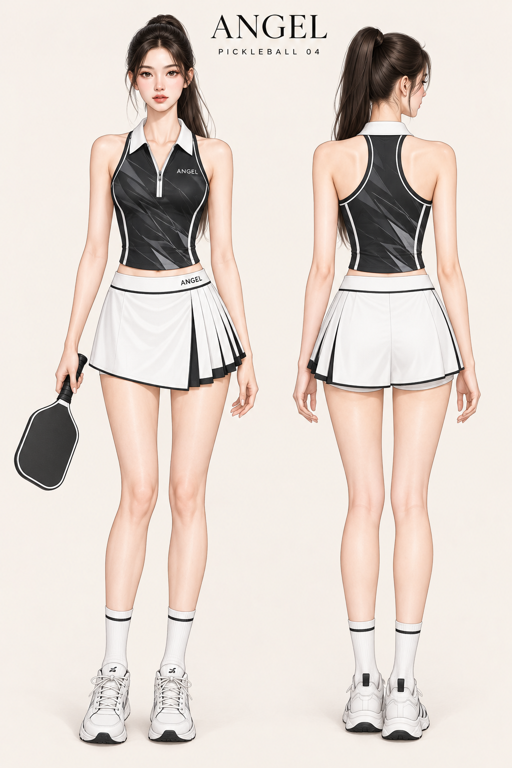 Áo polo & đồng phục ANGEL Mẫu pickleball ANGEL 04 – mặt trước và mặt sau