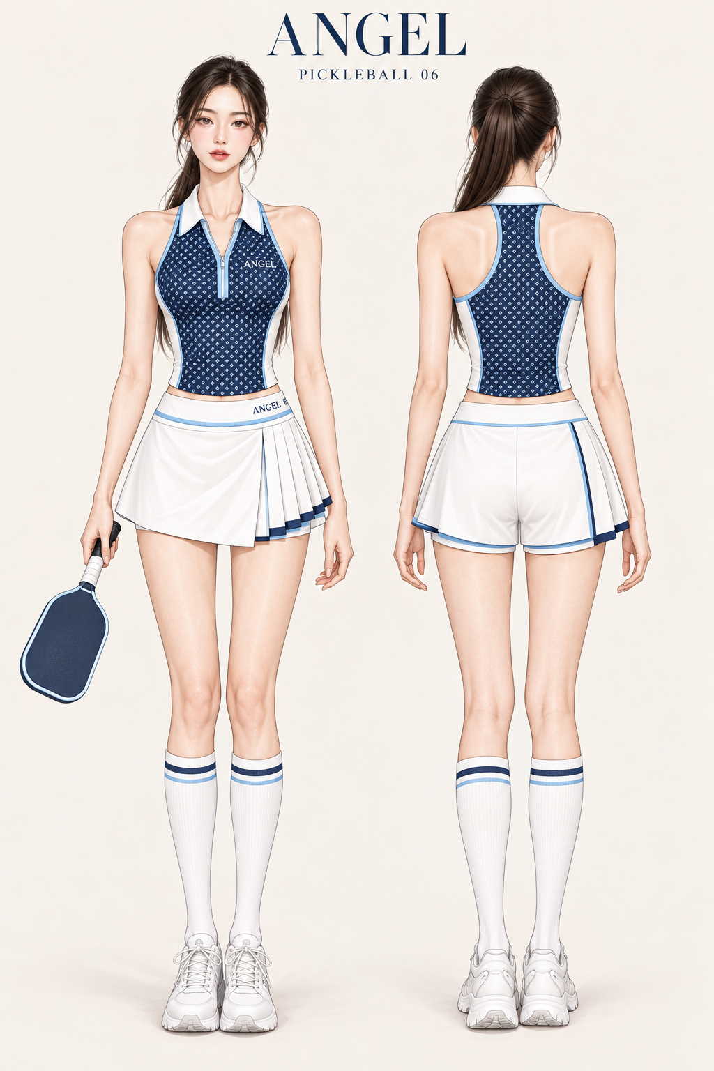Áo polo & đồng phục ANGEL Mẫu pickleball ANGEL 06 – mặt trước và mặt sau