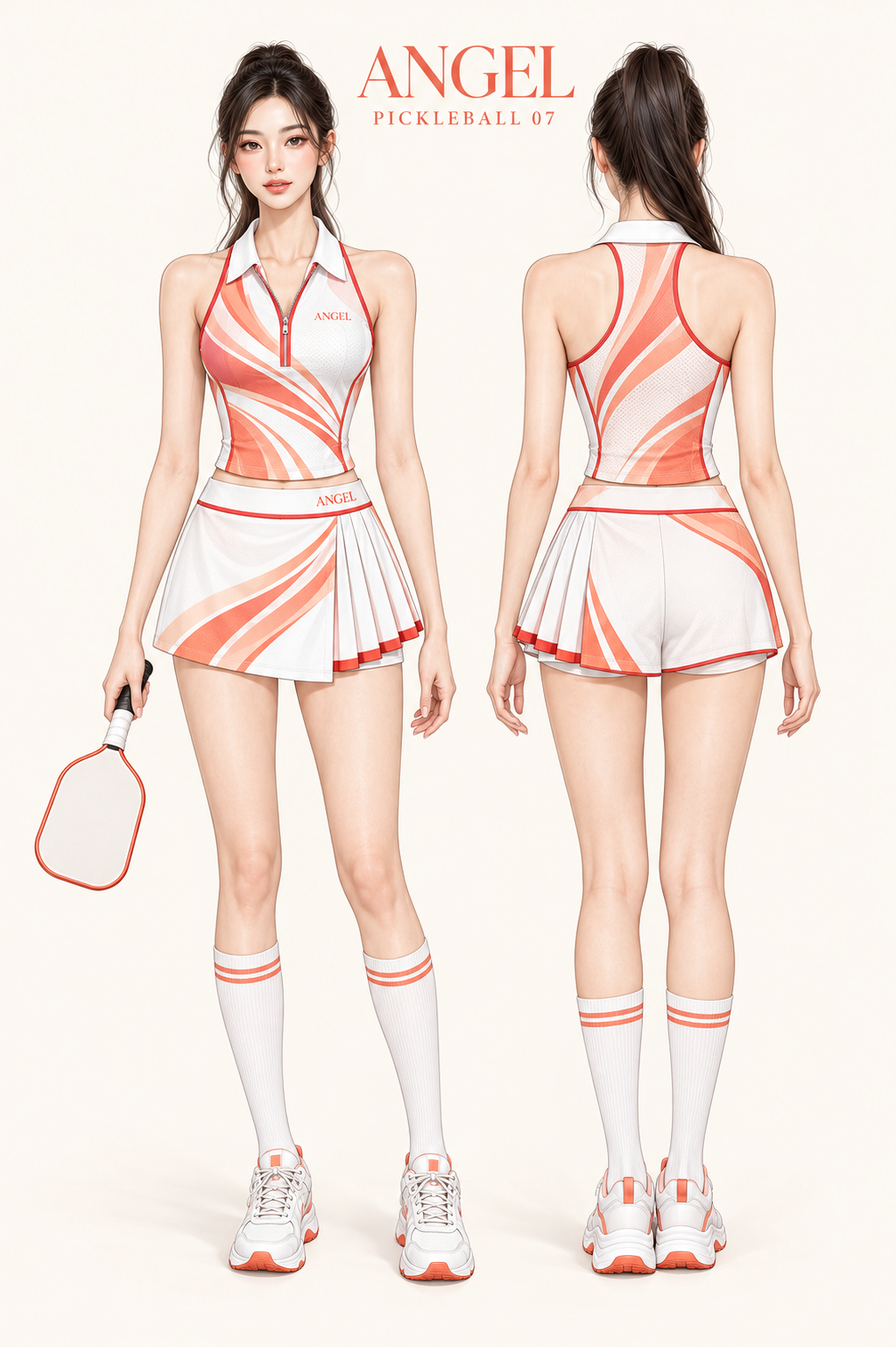 Áo polo & đồng phục ANGEL Mẫu pickleball ANGEL 07 – mặt trước và mặt sau