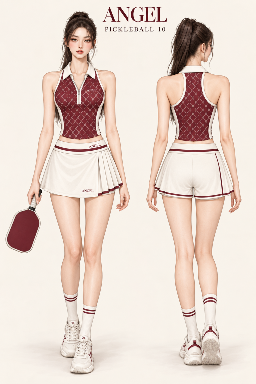 Áo polo & đồng phục ANGEL Mẫu pickleball ANGEL 10 – mặt trước và mặt sau